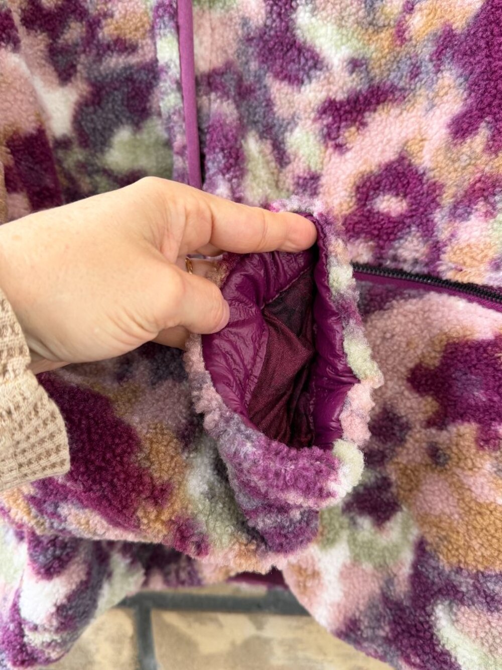 NWT Johnny Was Calme Purple Floral Sherpa Jacket L - Picture 8 of 14